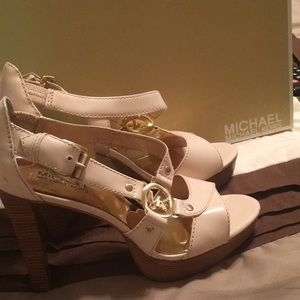Michael Kors Nude Patent Leather Sandals